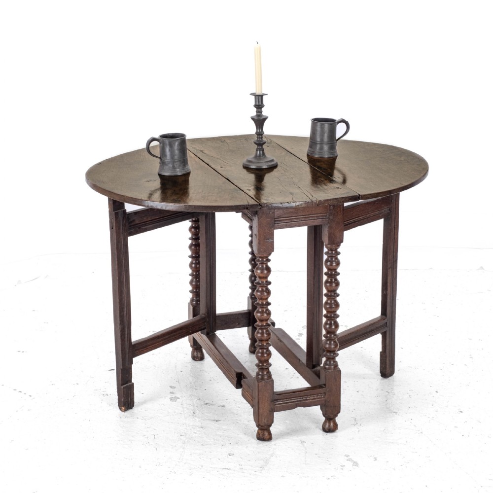C17th & Later Oak Small Gateleg Dropleaf Table (Dining Occasional Breakfast) View II