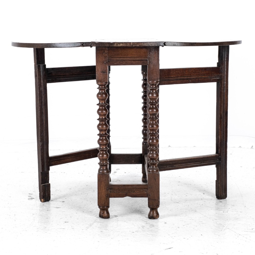 C17th & Later Oak Small Gateleg Dropleaf Table (Dining Occasional Breakfast) View XI