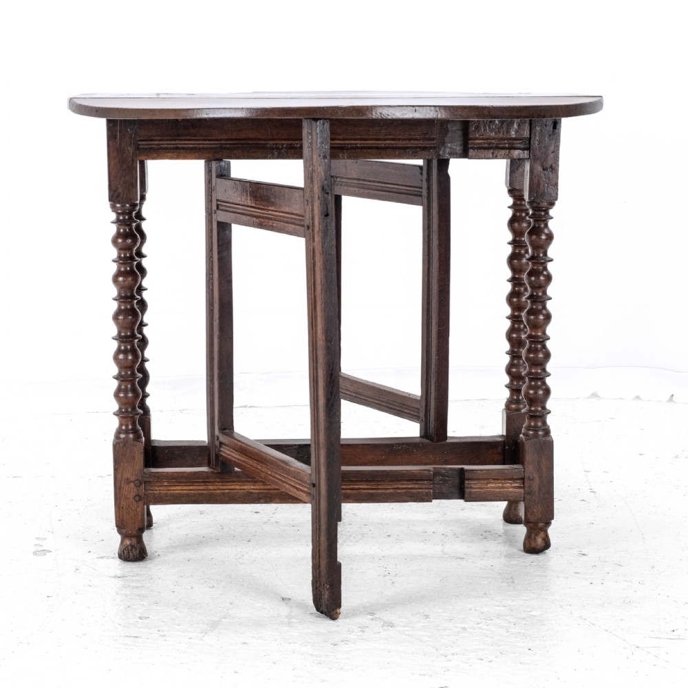 C17th & Later Oak Small Gateleg Dropleaf Table (Dining Occasional Breakfast) View XII