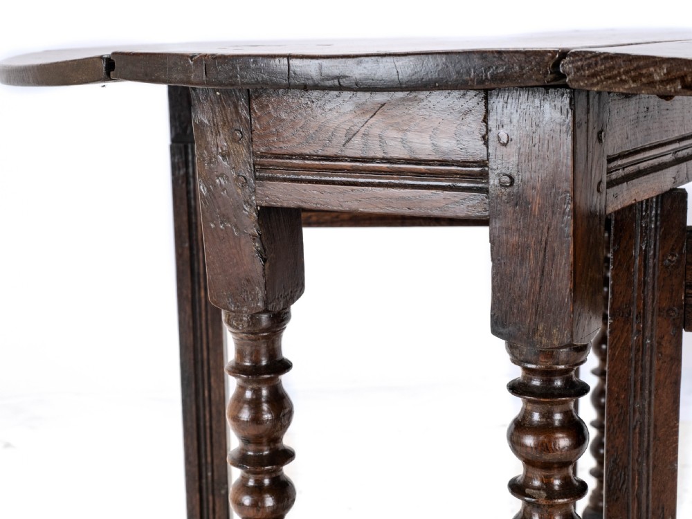 C17th & Later Oak Small Gateleg Dropleaf Table (Dining Occasional Breakfast) View XVI