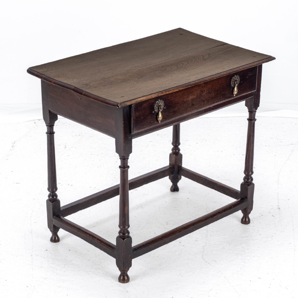 Early C18th George I Oak Country Side Table With Drawer (Georgian) View II