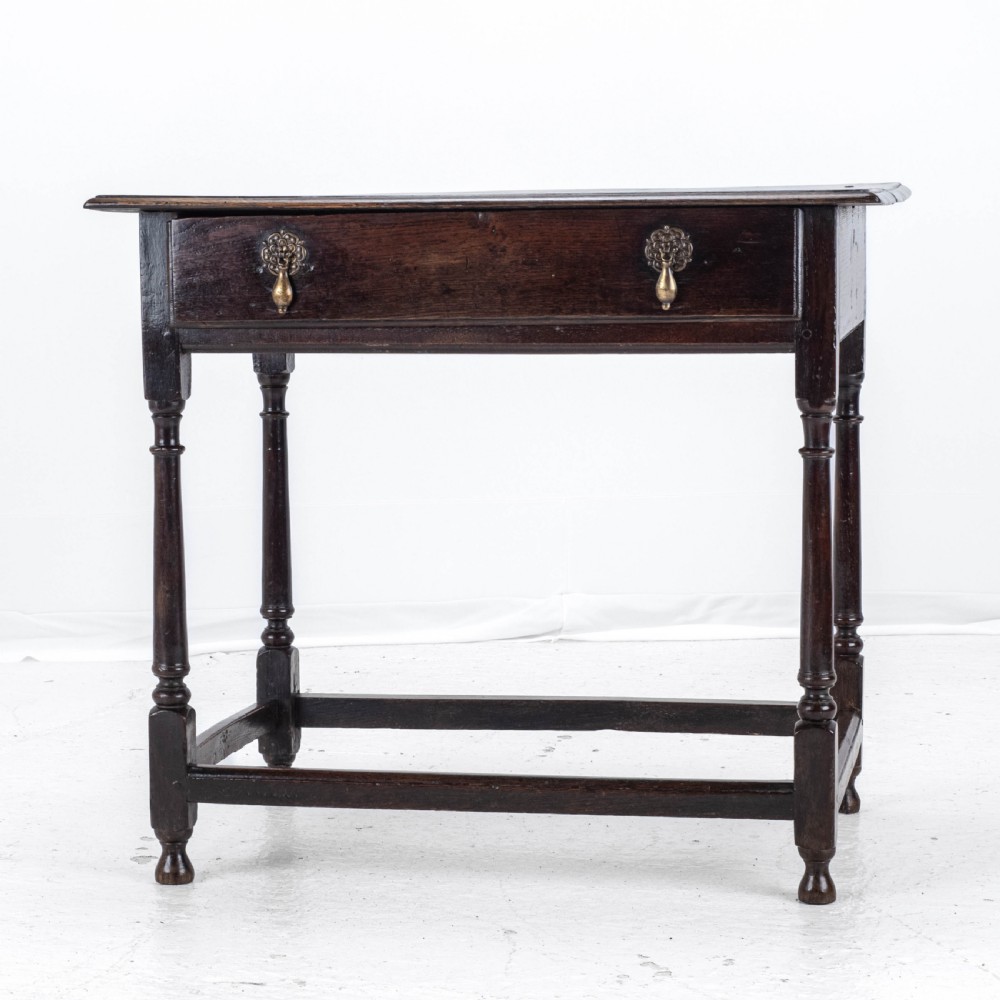 Early C18th George I Oak Country Side Table With Drawer (Georgian) View III