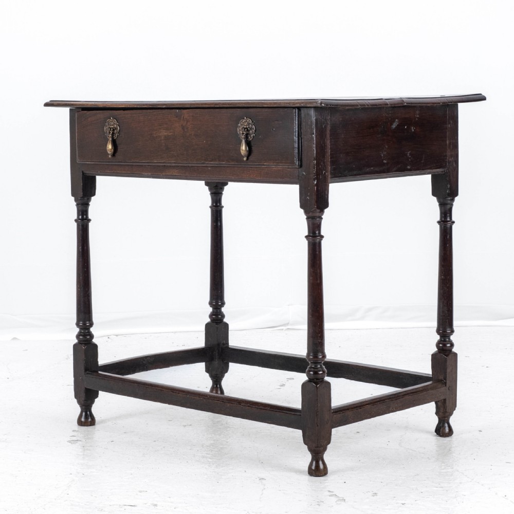 Early C18th George I Oak Country Side Table With Drawer (Georgian) View IV