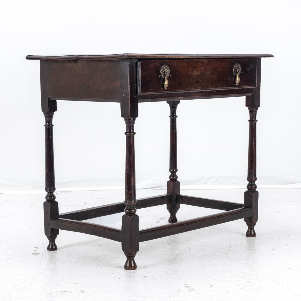 Early C18th George I Oak Country Side Table With Drawer (Georgian) View VIII