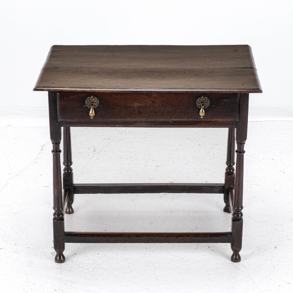 Early C18th George I Oak Country Side Table With Drawer (Georgian) View X