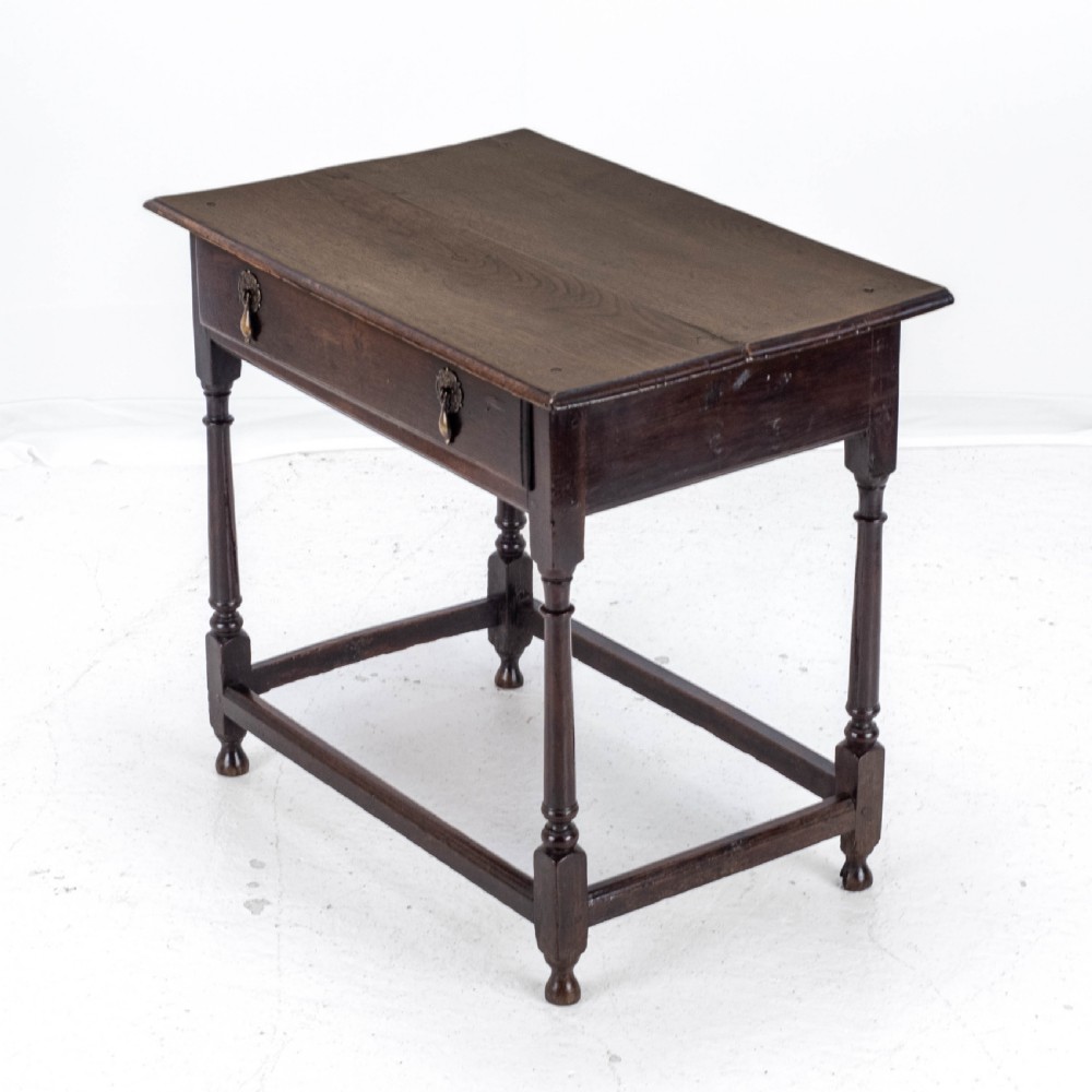 Early C18th George I Oak Country Side Table With Drawer (Georgian) View XI