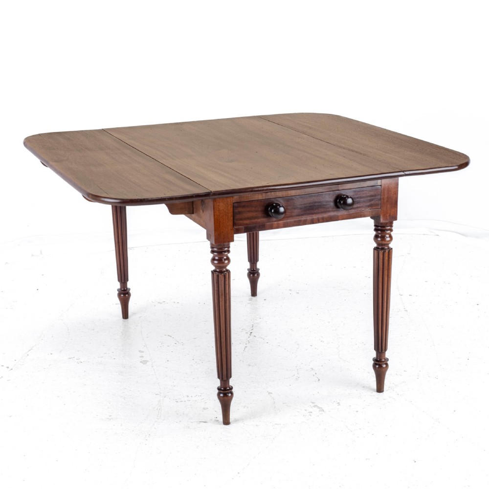 George IV Mahogany Pembroke Drop Leaf Breakfast Dining Table with Drawer C1820 (Georgian Regency)