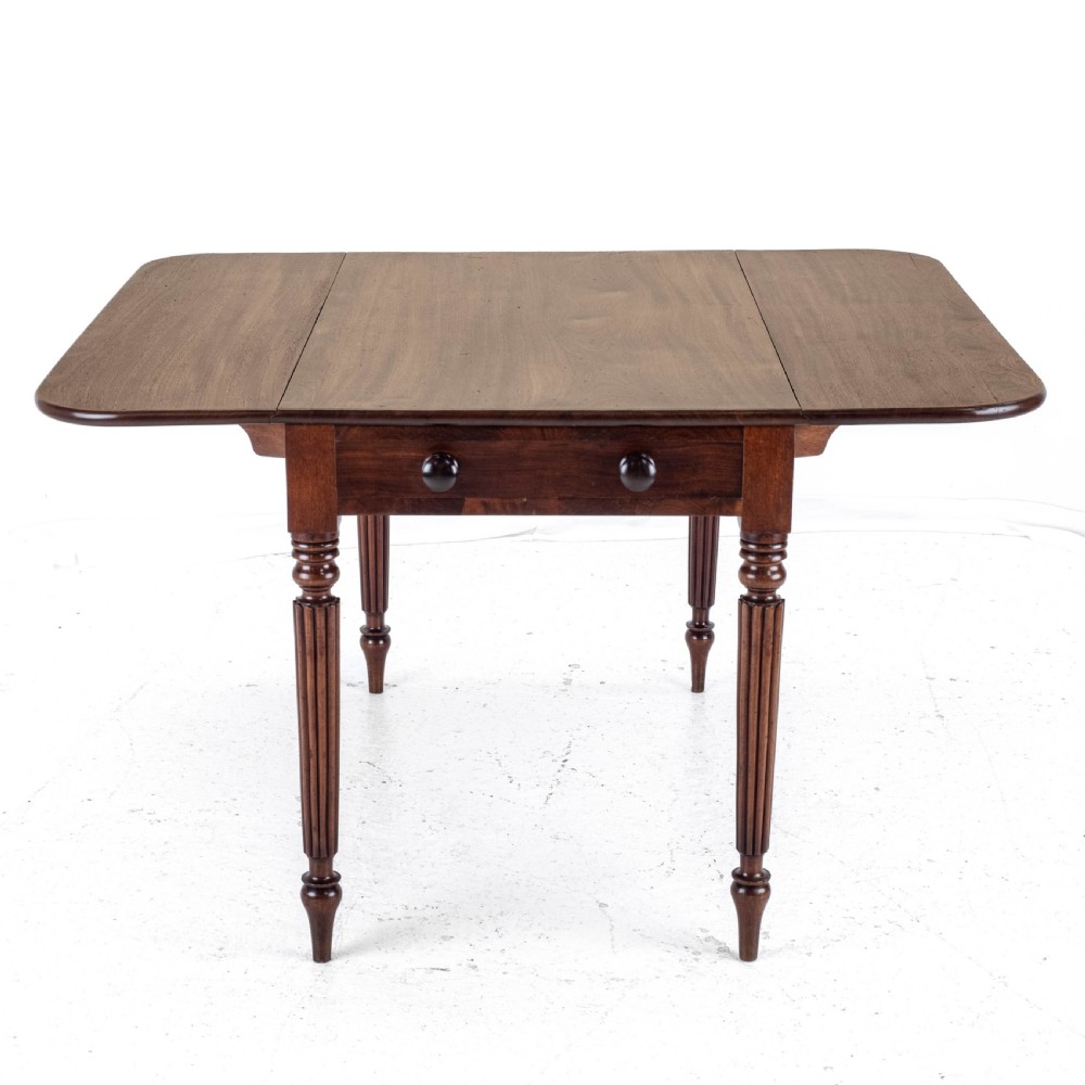 George IV Mahogany Pembroke Drop Leaf Breakfast Dining Table with Drawer C1820 (Georgian Regency) View III