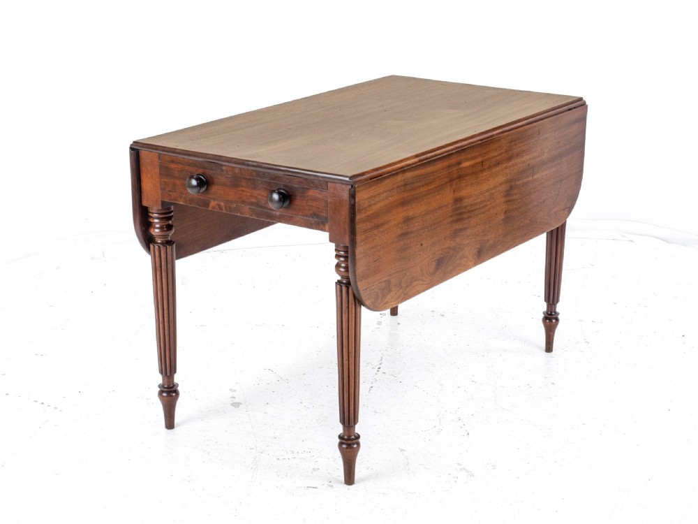 George IV Mahogany Pembroke Drop Leaf Breakfast Dining Table with Drawer C1820 (Georgian Regency) View IV