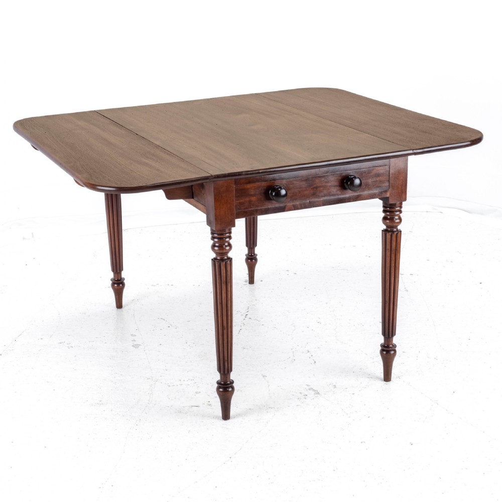 George IV Mahogany Pembroke Drop Leaf Breakfast Dining Table with Drawer C1820 (Georgian Regency) View IX