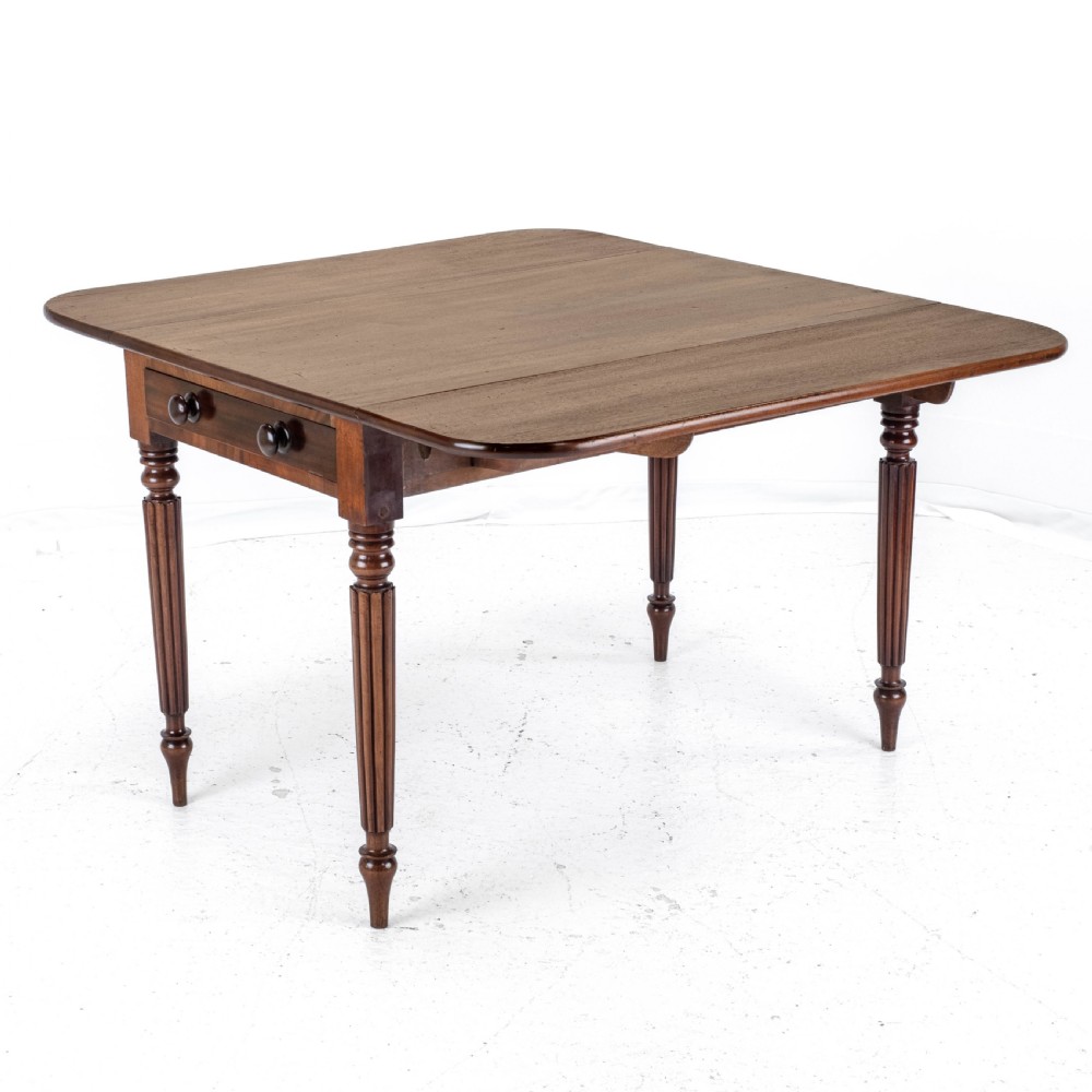 George IV Mahogany Pembroke Drop Leaf Breakfast Dining Table with Drawer C1820 (Georgian Regency) View XI