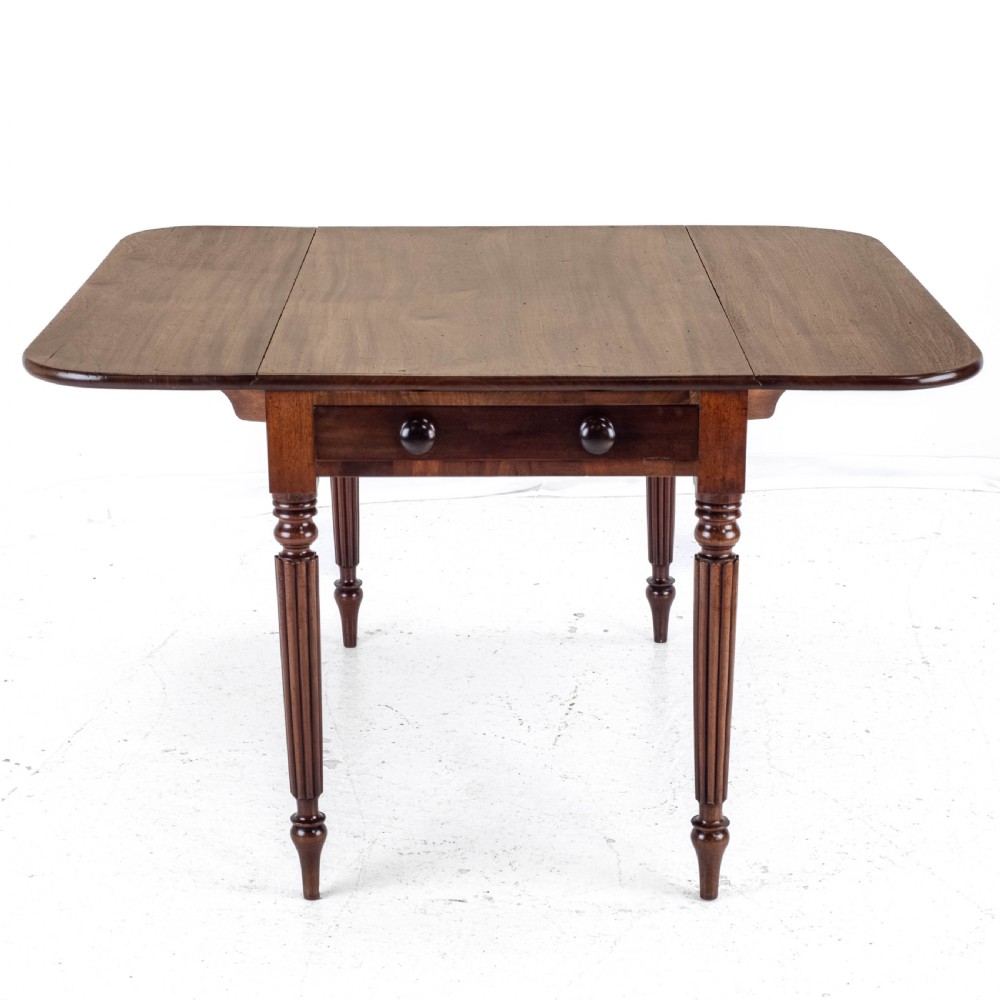 George IV Mahogany Pembroke Drop Leaf Breakfast Dining Table with Drawer C1820 (Georgian Regency) View XII