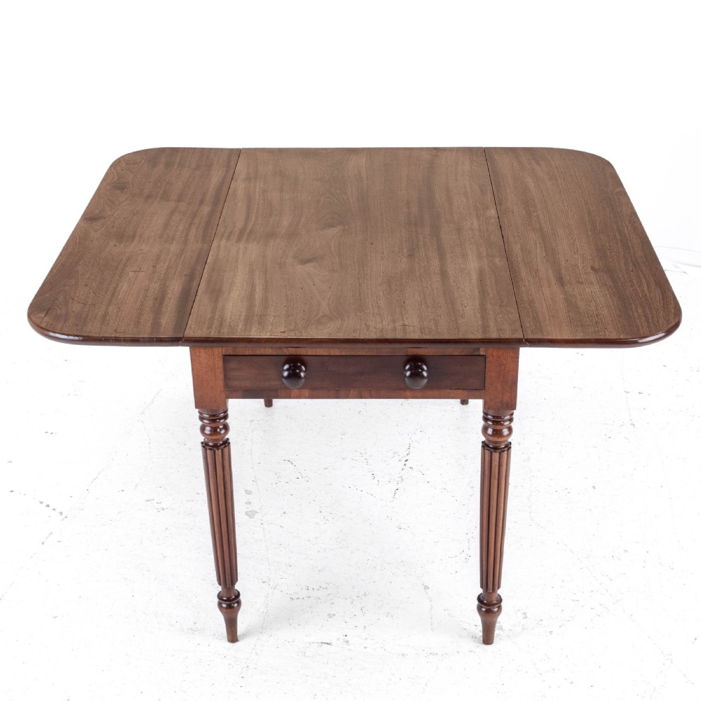 George IV Mahogany Pembroke Drop Leaf Breakfast Dining Table with Drawer C1820 (Georgian Regency) View XIII