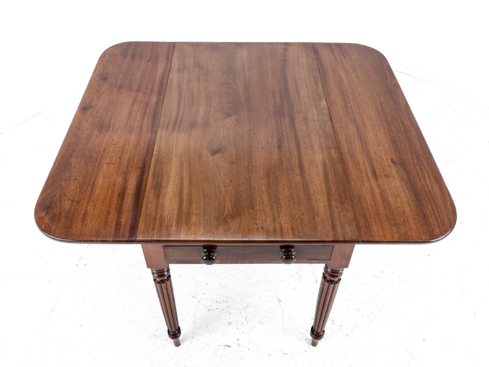 George IV Mahogany Pembroke Drop Leaf Breakfast Dining Table with Drawer C1820 (Georgian Regency) View XIV