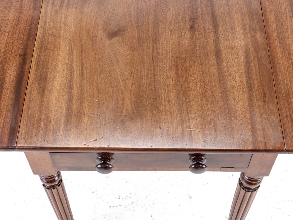George IV Mahogany Pembroke Drop Leaf Breakfast Dining Table with Drawer C1820 (Georgian Regency) View XV