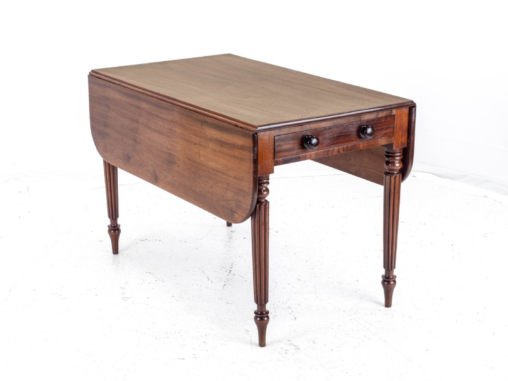 George IV Mahogany Pembroke Drop Leaf Breakfast Dining Table with Drawer C1820 (Georgian Regency) View XIX
