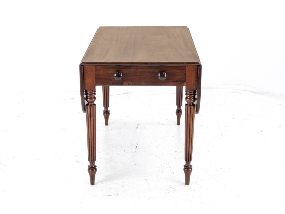 George IV Mahogany Pembroke Drop Leaf Breakfast Dining Table with Drawer C1820 (Georgian Regency) View XXI
