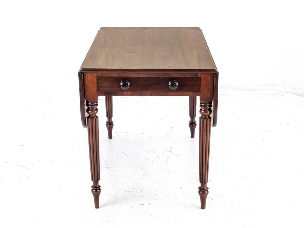 George IV Mahogany Pembroke Drop Leaf Breakfast Dining Table with Drawer C1820 (Georgian Regency) View XXIII