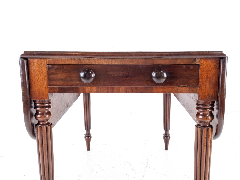 George IV Mahogany Pembroke Drop Leaf Breakfast Dining Table with Drawer C1820 (Georgian Regency) View XXIV