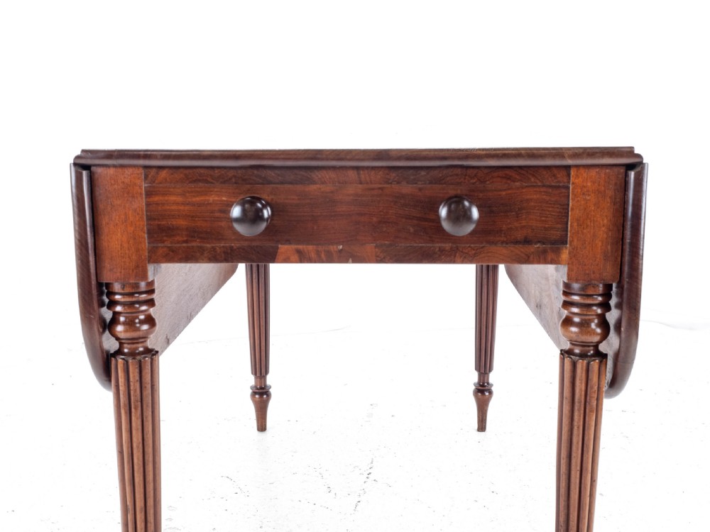 George IV Mahogany Pembroke Drop Leaf Breakfast Dining Table with Drawer C1820 (Georgian Regency) View XXV