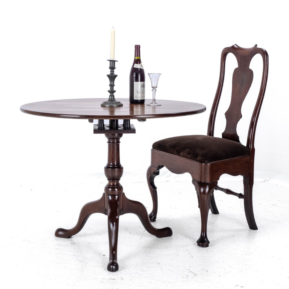 Georgian C18th Mahogany Birdcage Tripod Supper Table (George III) View II