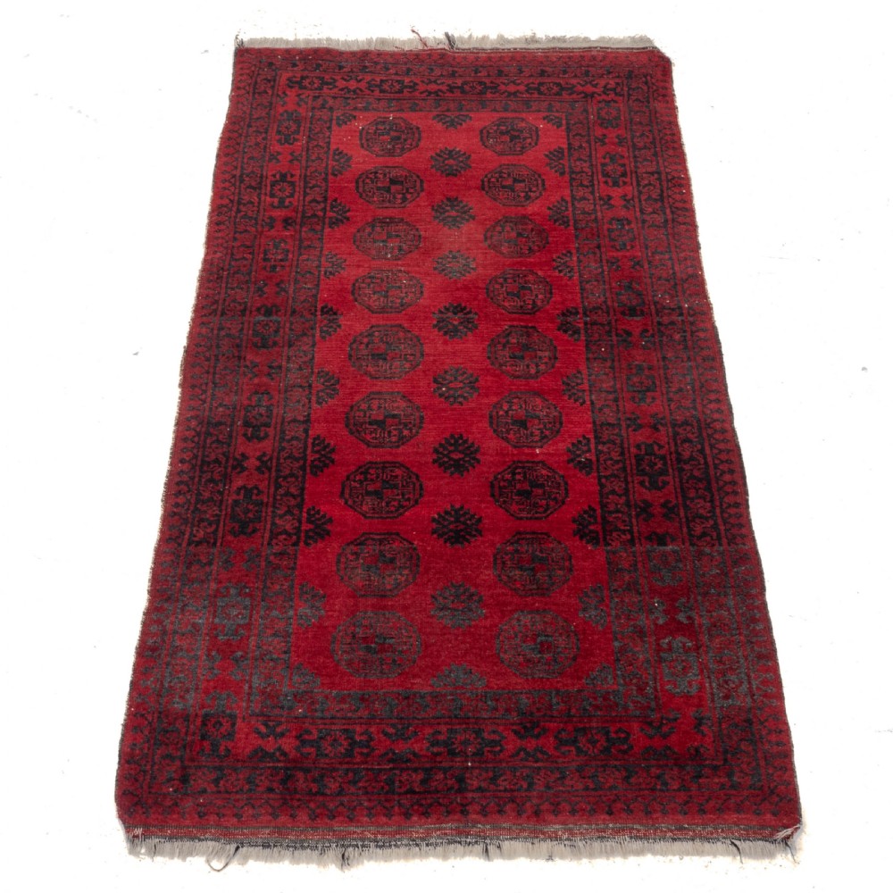 Afghan Turkmen Bokhara Tekke Rug C1930 6'2
