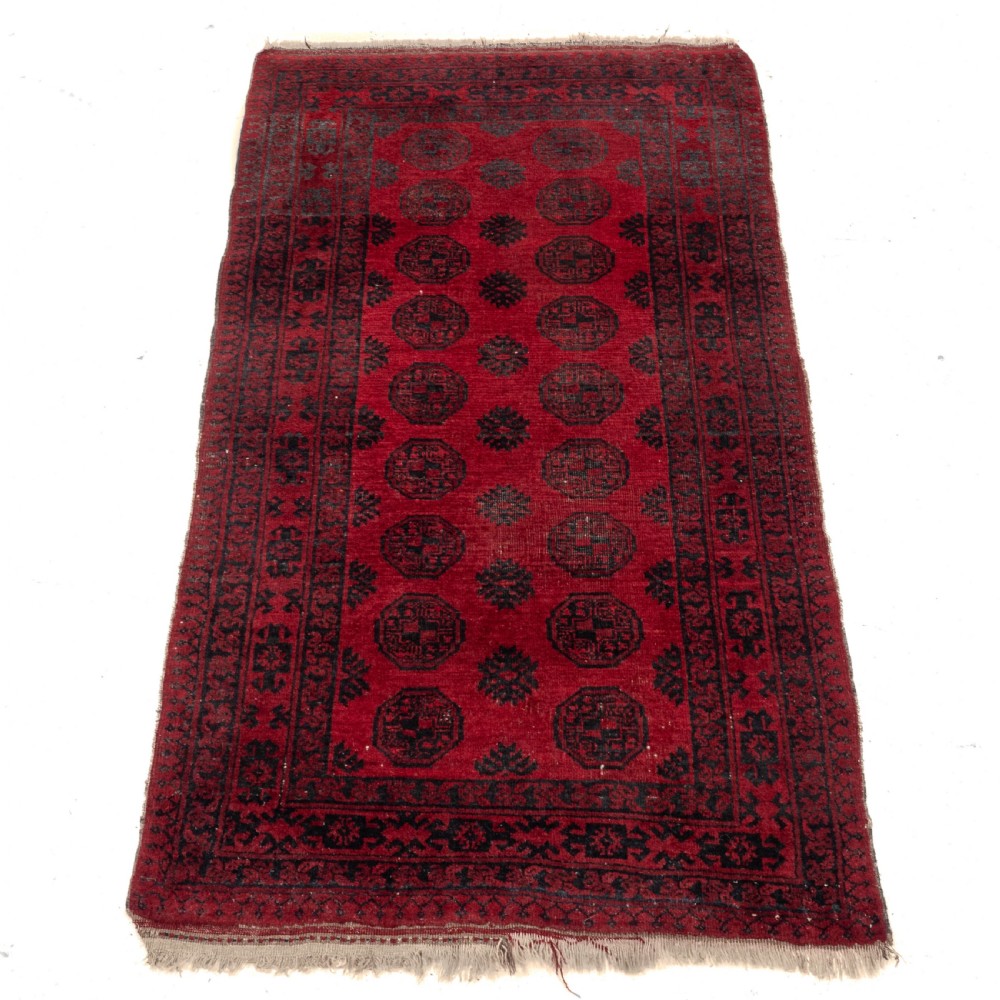 Afghan Turkmen Bokhara Tekke Rug C1930 6'2