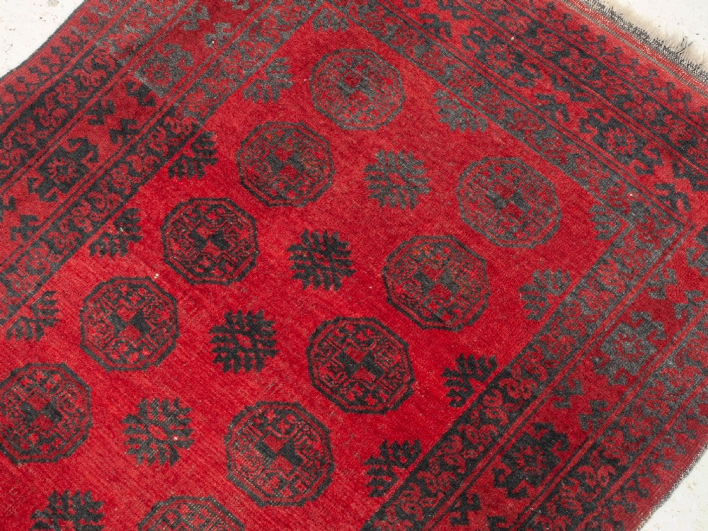 Afghan Turkmen Bokhara Tekke Rug C1930 6'2