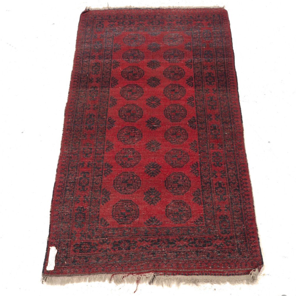 Afghan Turkmen Bokhara Tekke Rug C1930 6'2