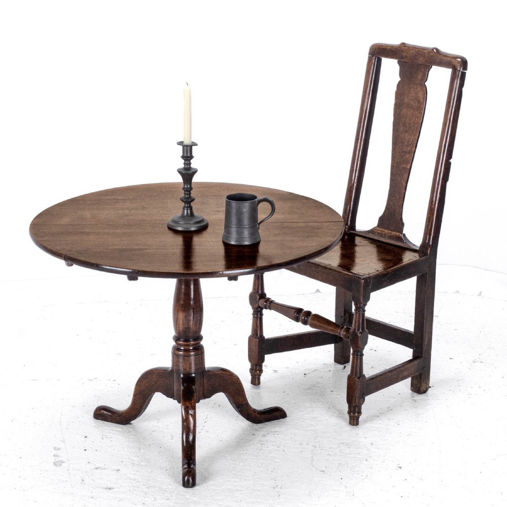 C18th Oak Country Tripod Tilt-Top Supper Table (George II/III Georgian) View II