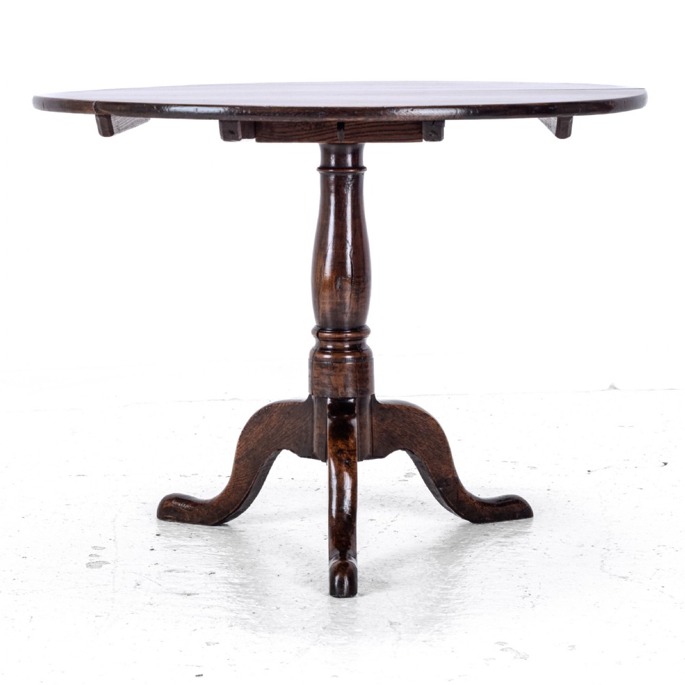 C18th Oak Country Tripod Tilt-Top Supper Table (George II/III Georgian) View IX