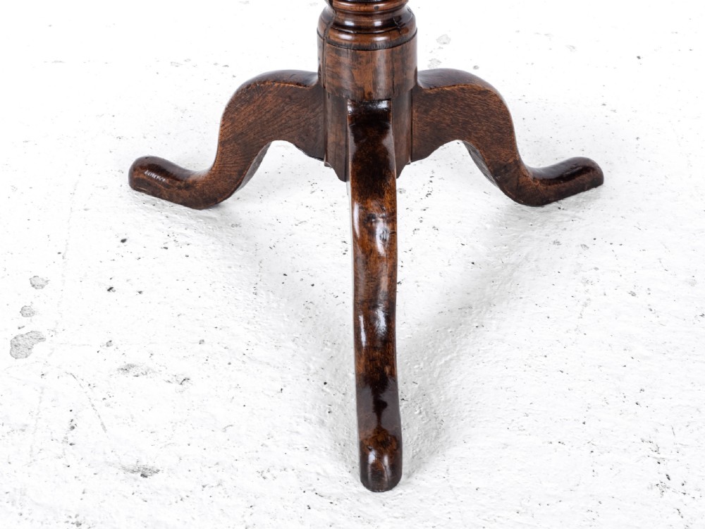 C18th Oak Country Tripod Tilt-Top Supper Table (George II/III Georgian) View XI