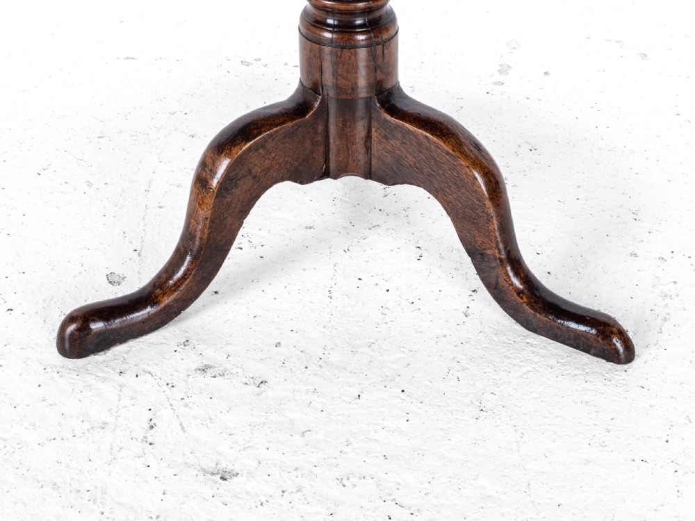 C18th Oak Country Tripod Tilt-Top Supper Table (George II/III Georgian) View XII