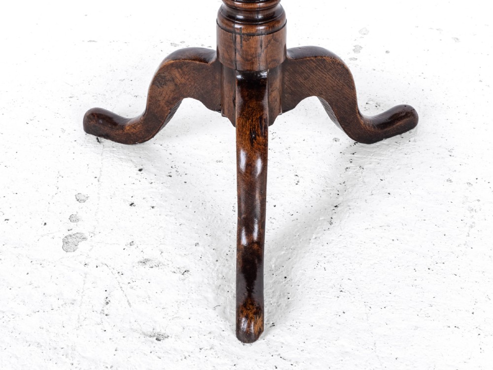 C18th Oak Country Tripod Tilt-Top Supper Table (George II/III Georgian) View XIII