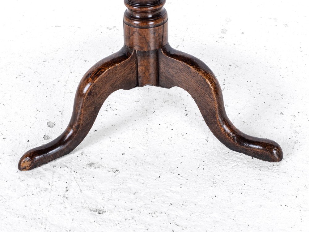 C18th Oak Country Tripod Tilt-Top Supper Table (George II/III Georgian) View XIV