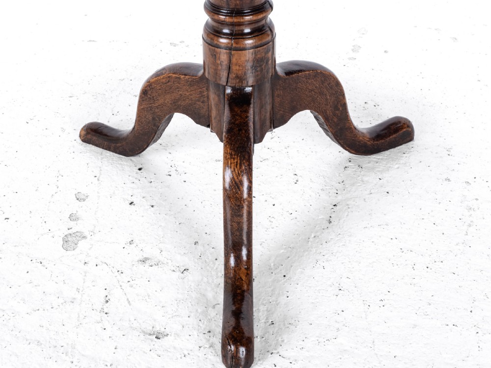 C18th Oak Country Tripod Tilt-Top Supper Table (George II/III Georgian) View XV