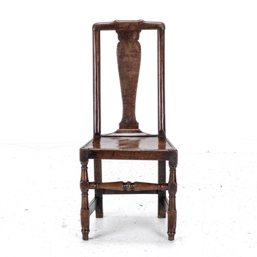 Late C17th Queen Anne Oak High Back Chair/Back Stool (Country Hall Side Dining) View II