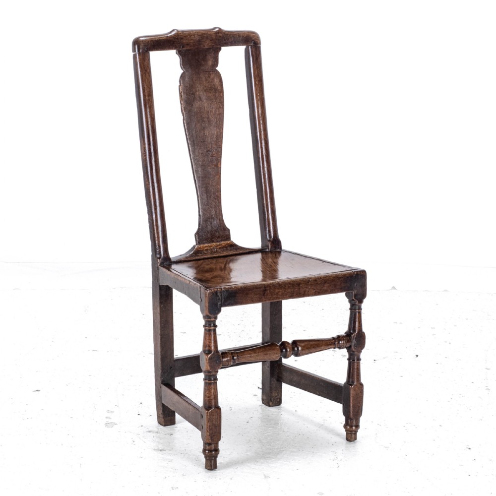 Late C17th Queen Anne Oak High Back Chair/Back Stool (Country Hall Side Dining) View III