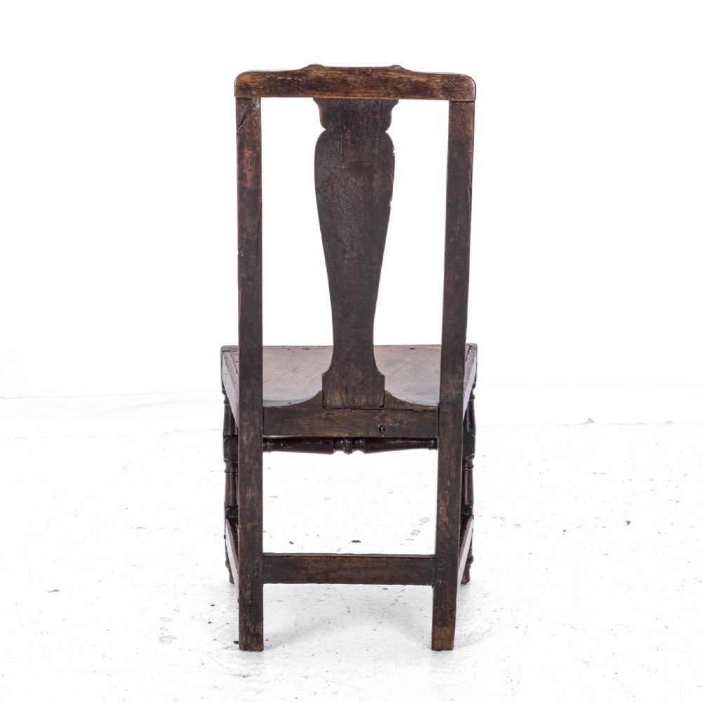 Late C17th Queen Anne Oak High Back Chair/Back Stool (Country Hall Side Dining) View VI
