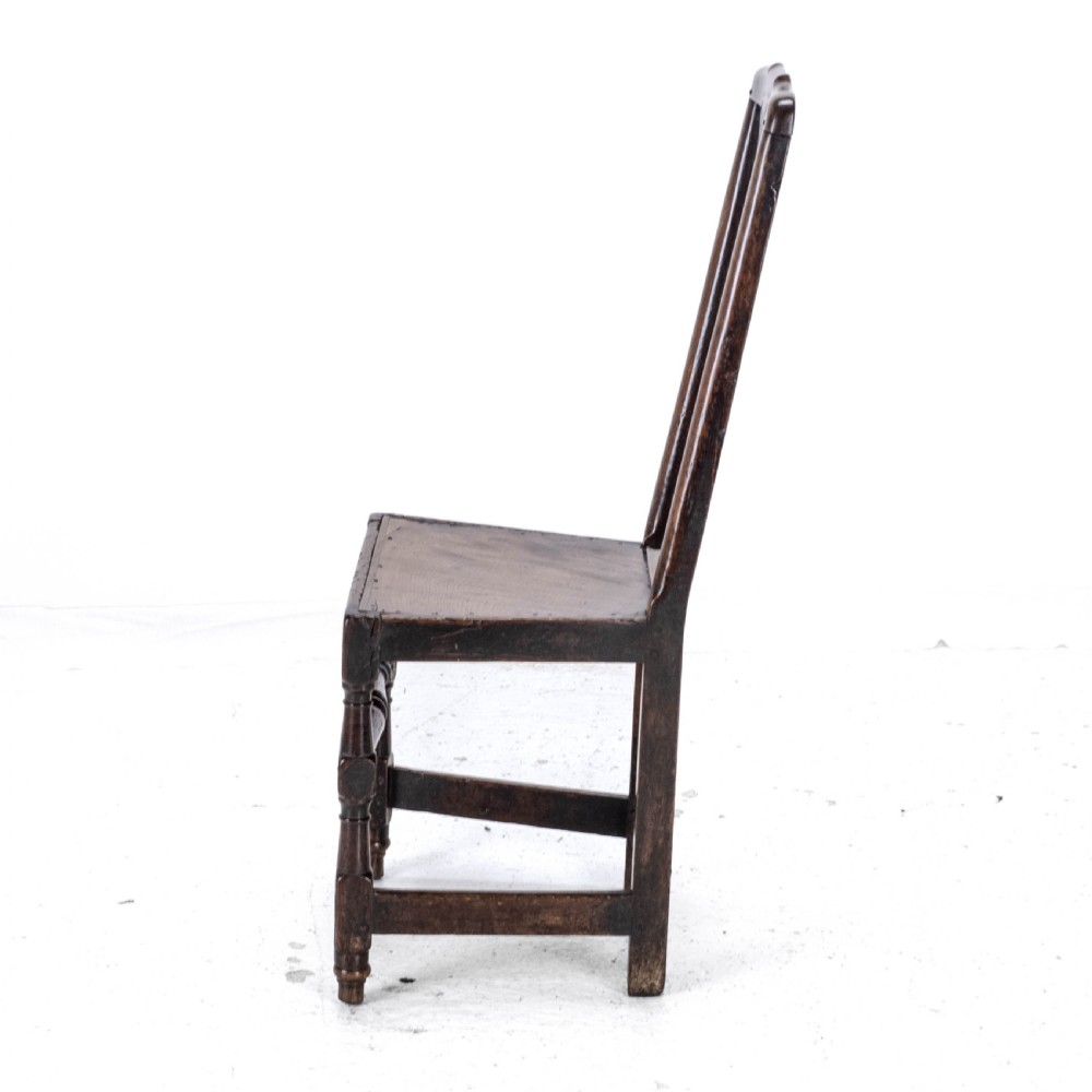 Late C17th Queen Anne Oak High Back Chair/Back Stool (Country Hall Side Dining) View VII
