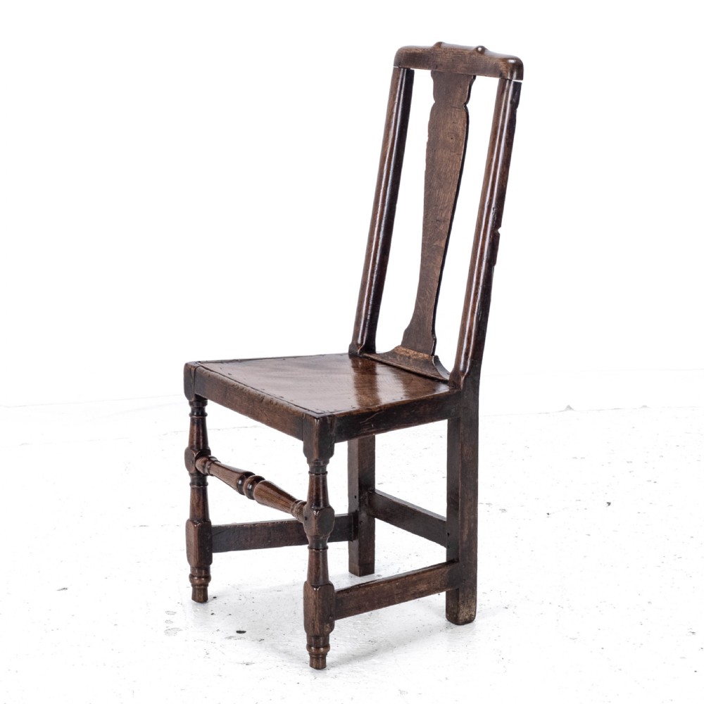 Late C17th Queen Anne Oak High Back Chair/Back Stool (Country Hall Side Dining) View VIII