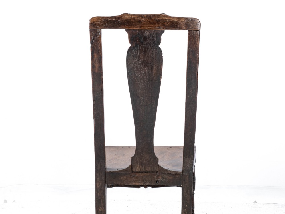 Late C17th Queen Anne Oak High Back Chair/Back Stool (Country Hall Side Dining) View XII