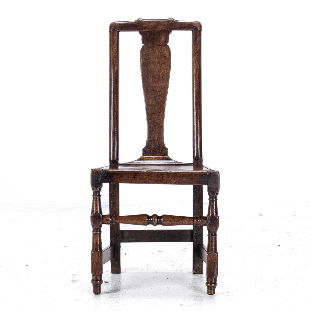 Late C17th Queen Anne Oak High Back Chair/Back Stool (Country Hall Side Dining) View XVII