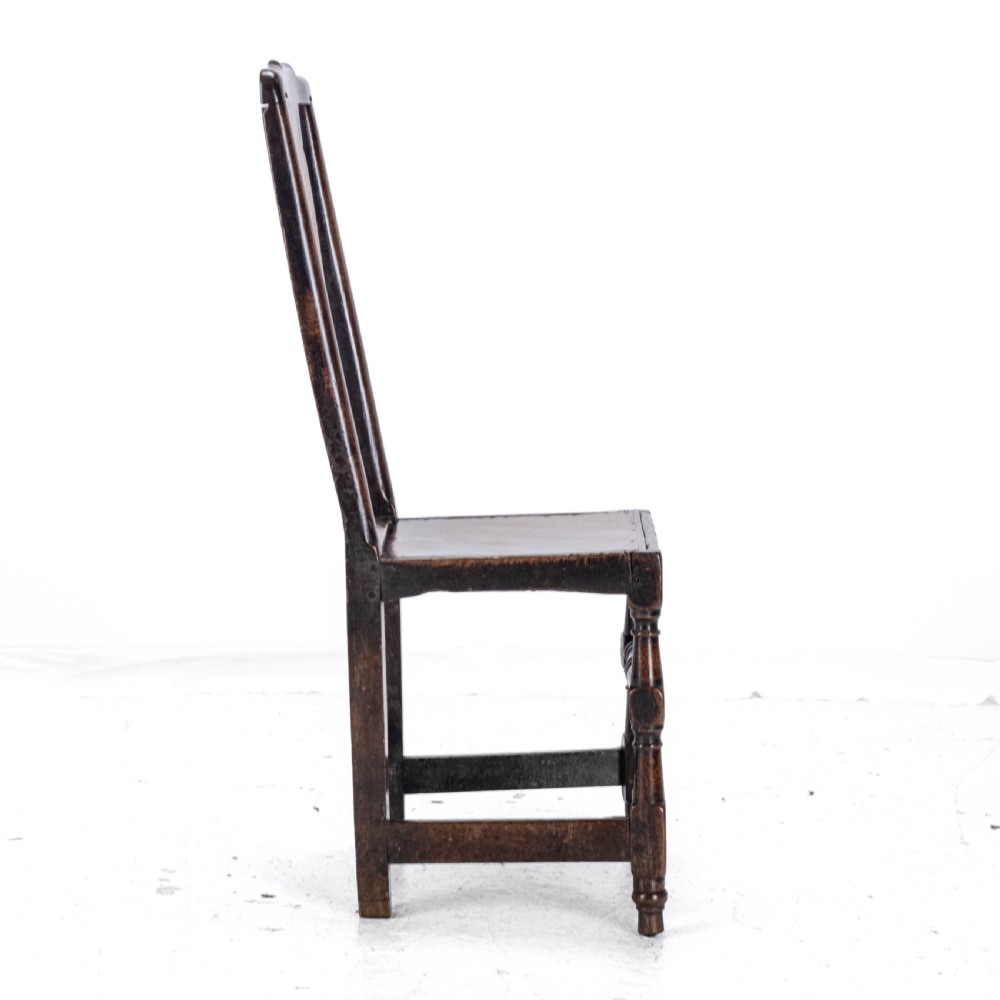 Late C17th Queen Anne Oak High Back Chair/Back Stool (Country Hall Side Dining) View XVIII