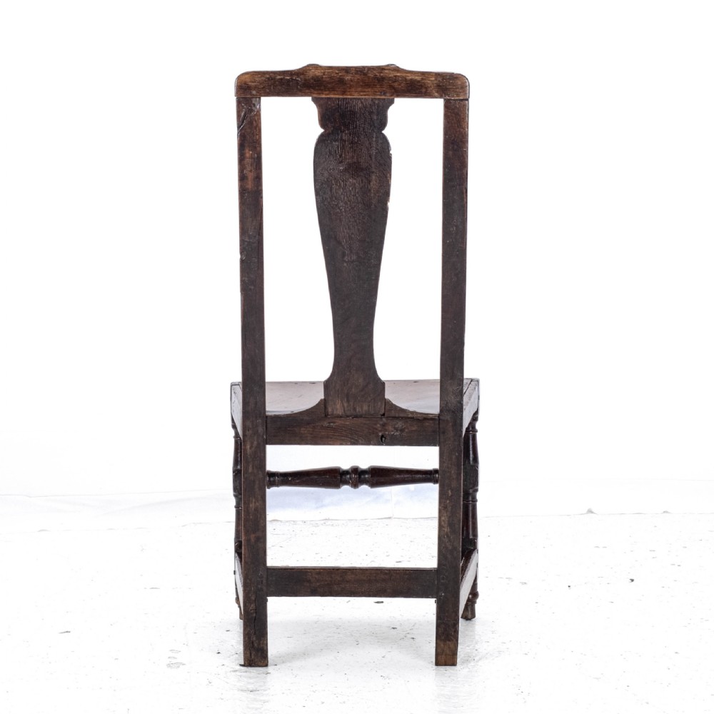 Late C17th Queen Anne Oak High Back Chair/Back Stool (Country Hall Side Dining) View XIX