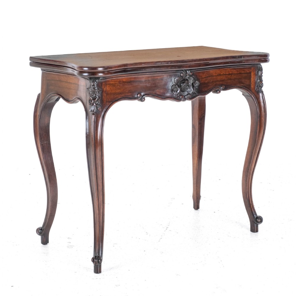 French Rococo Rosewood Console Fold Over Card / Games Table C1860 (Victorian) View IV