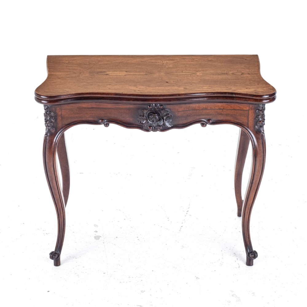 French Rococo Rosewood Console Fold Over Card / Games Table C1860 (Victorian) View VI