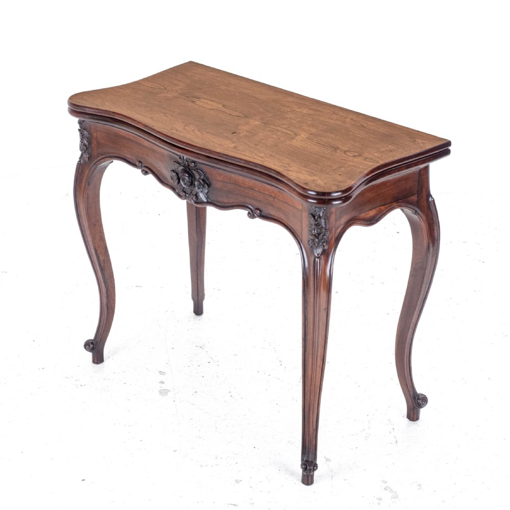 French Rococo Rosewood Console Fold Over Card / Games Table C1860 (Victorian) View VII