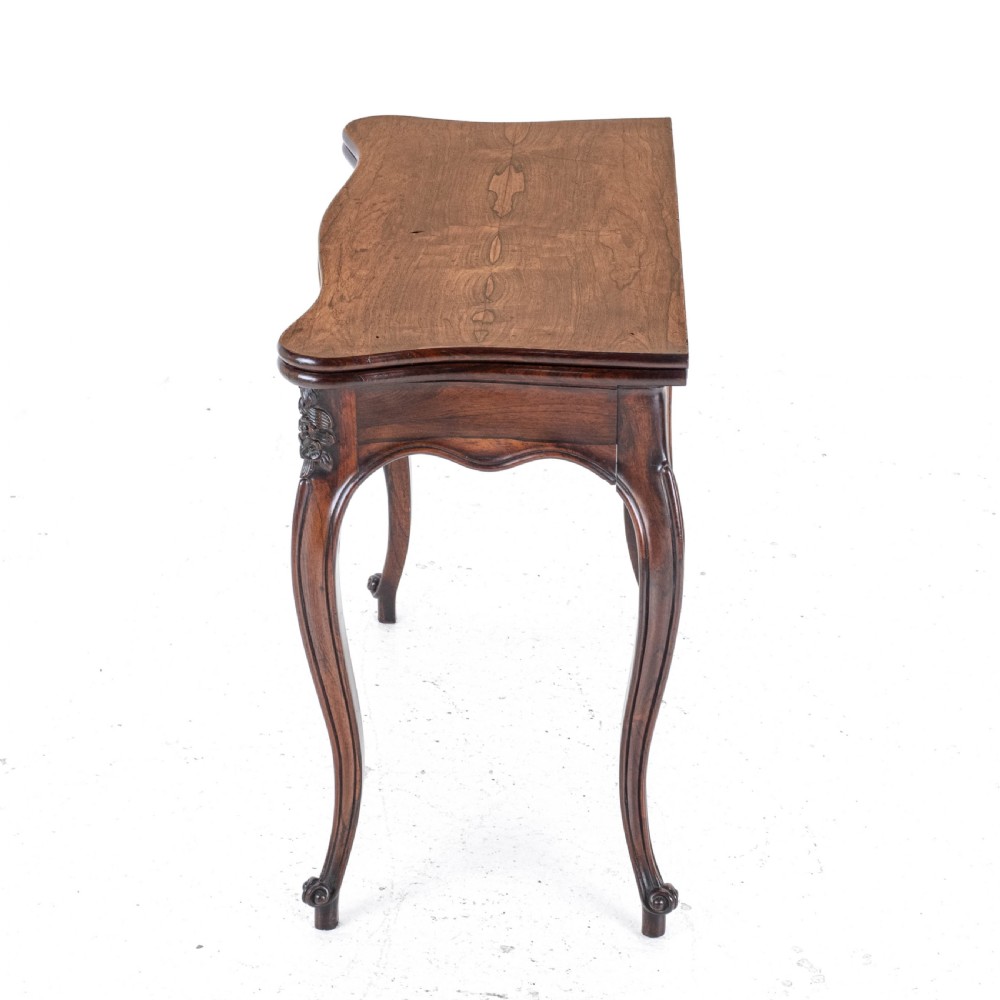 French Rococo Rosewood Console Fold Over Card / Games Table C1860 (Victorian) View VIII
