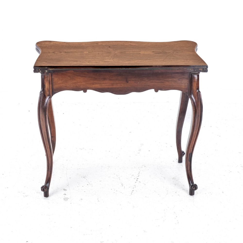 French Rococo Rosewood Console Fold Over Card / Games Table C1860 (Victorian) View IX